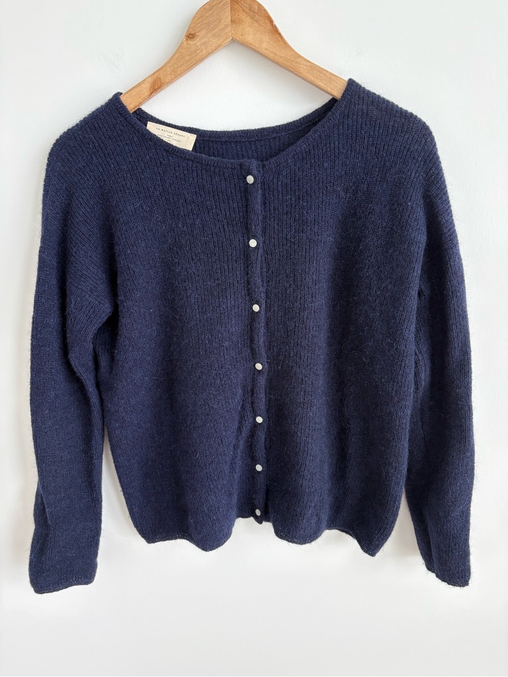 Sézane Gaspard Cardigan Navy Blue Baby Alpaca Mohair Size S